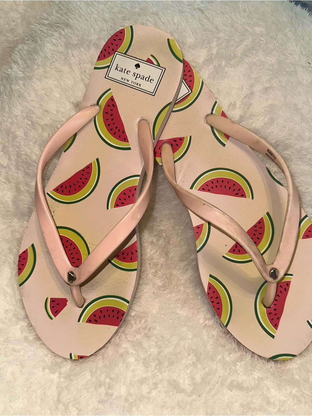 kate spade Pink Watermelon Print Flip Flops